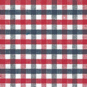Red and Navy Blue Check Fabric by Fabric Finders