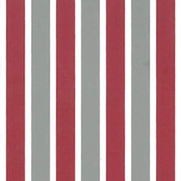 Red and Grey Striped Fabric by Fabric Finders