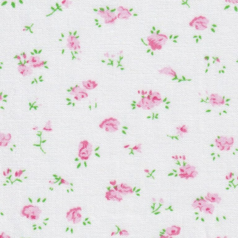 Pink and Green Floral Fabric by Fabric Finders