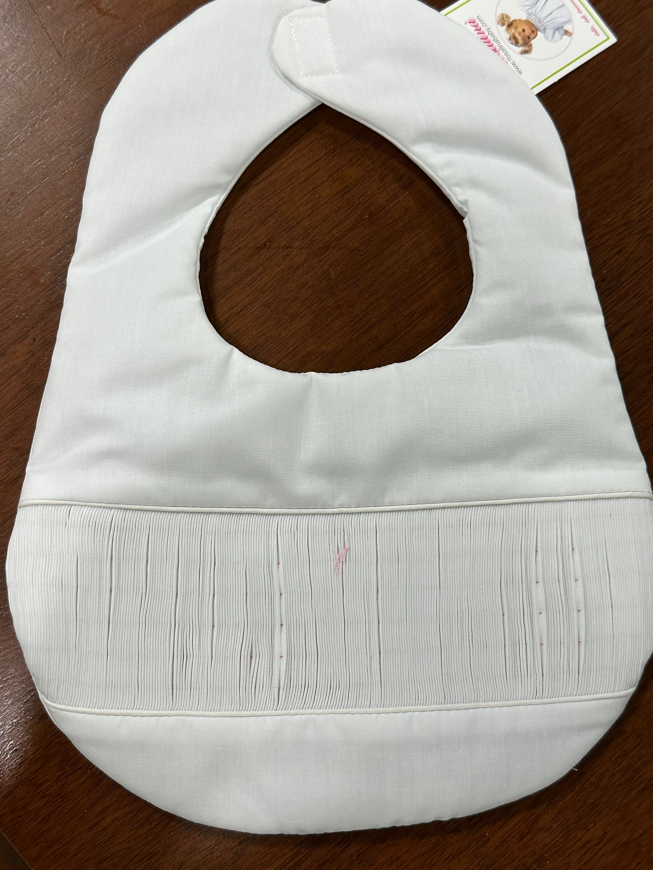 Ready to Smock Bib - All White by Rosalina