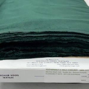 Tartan Green Featherwale Corduroy Fabric