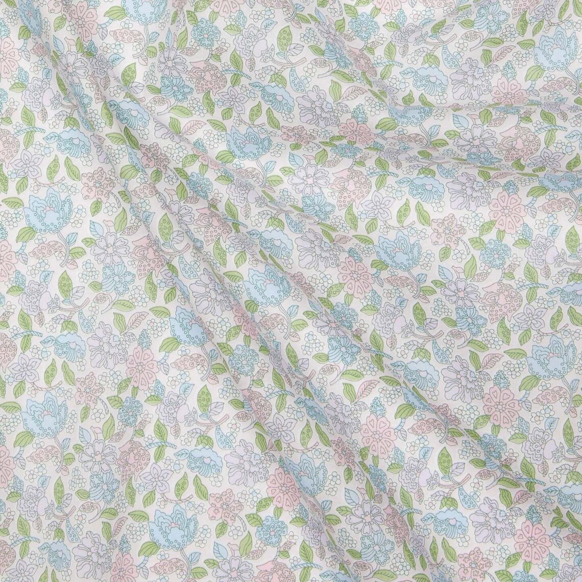 Floral Ovation C Pink Green Liberty of London Tana Lawn Fabric - Etsy