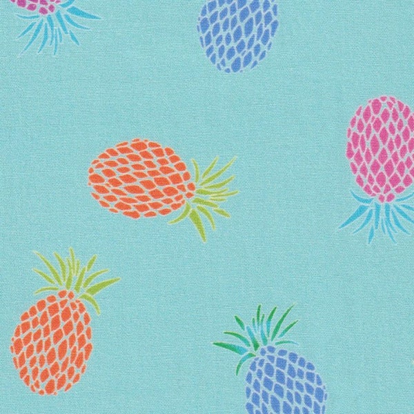 Pineapple Print Orange, Pink, Blue, Green and Aqua  Fabric by Fabric Finders