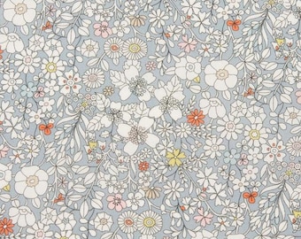 June's Meadow Grey - Liberty of London Fabric Tana Lawn Cotton