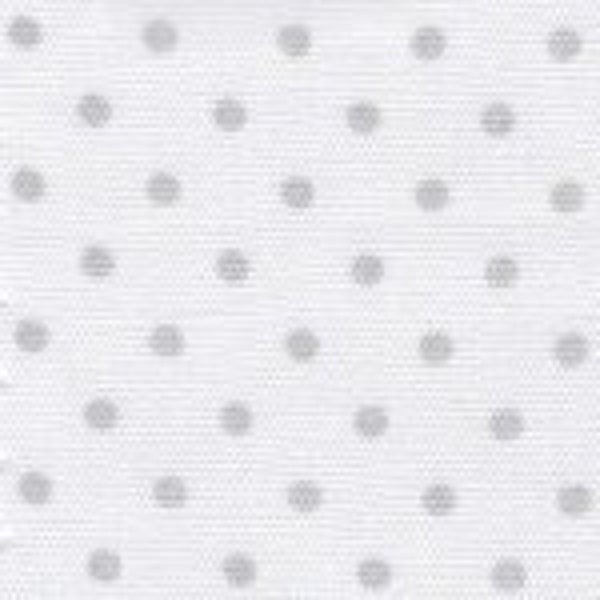 Grey Dots on White Fabric by Fabric Finders