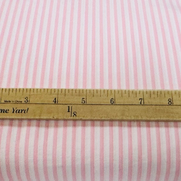 Lt Pink Wide Striped Seersucker Fabric by Spechler Vogel
