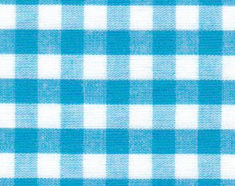 Turquoise 1/4" Gingham Fabric by Fabric Finders