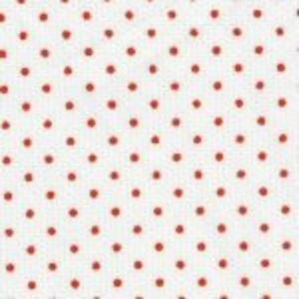 Tiny Red Dots on White Pique Fabric by Fabric Finders