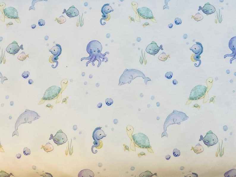 Under the Sea Sea Island Cotton Baby Knit Fabric Etsy