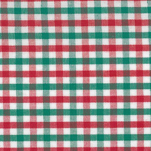 Red and Green Check Fabric by Fabric Finders