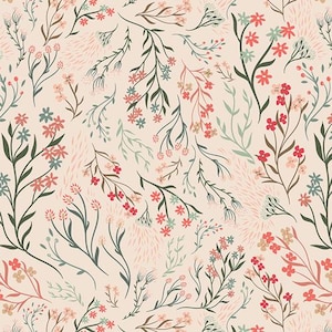 Hillside Meadow Wind Blumenmuster Stoff von Art Gallery