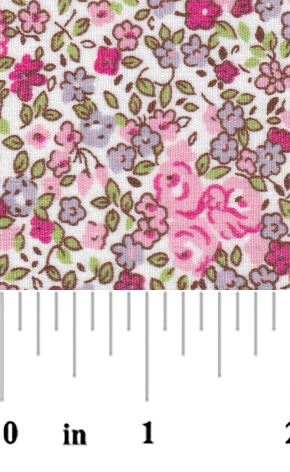 Pink and Lavender Floral Fabric by Fabric Finders - Etsy