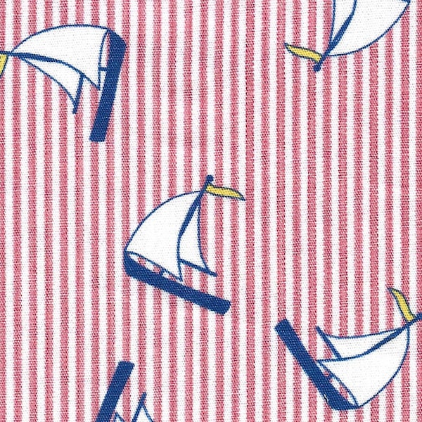 Sailboats and Stripes Fabric – by Fabric Finders