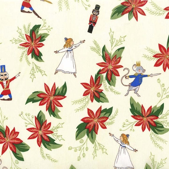 Nutcracker Floral Fabric by Michael Miller Etsy