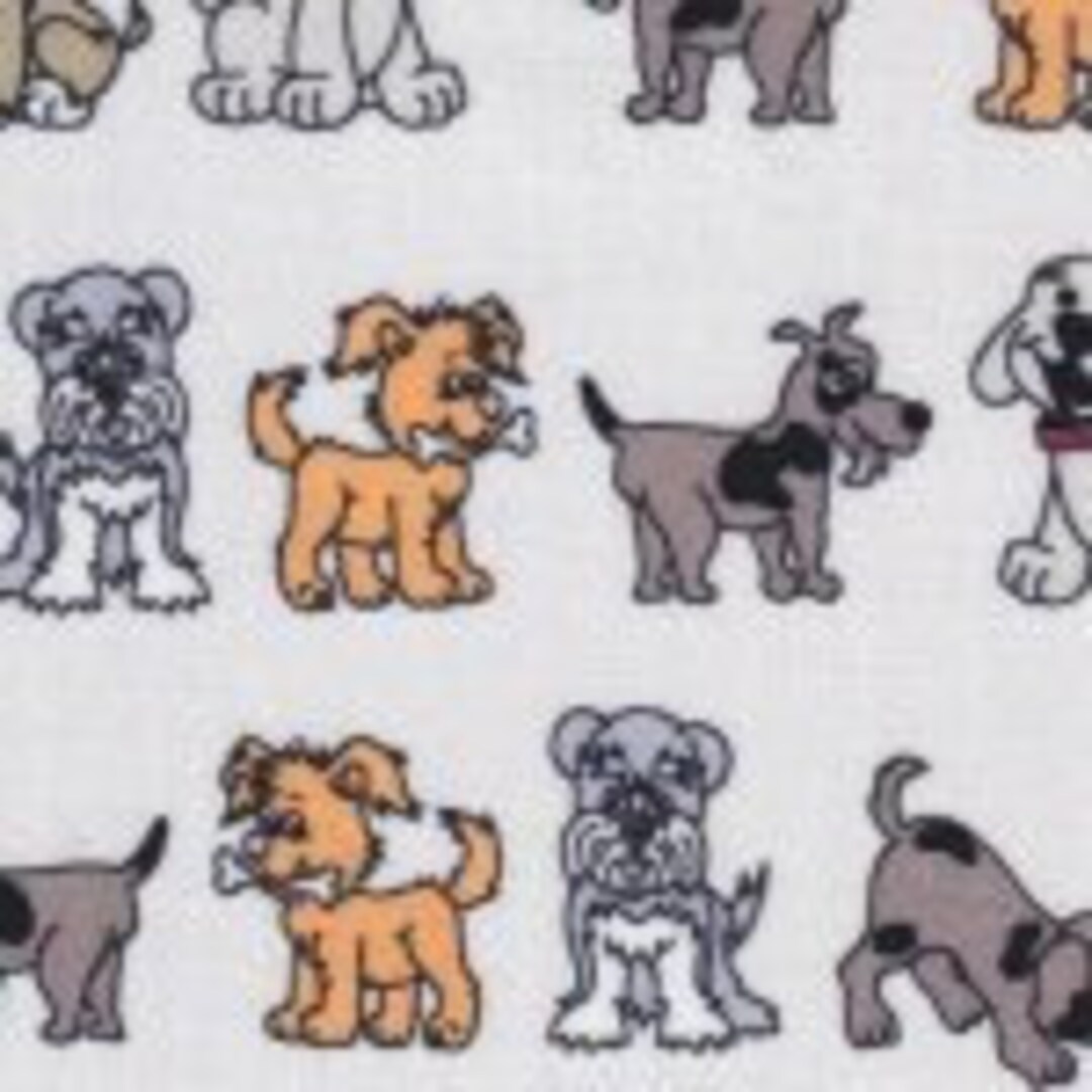 Puppy Dog Print Fabric by Fabric Finders Etsy