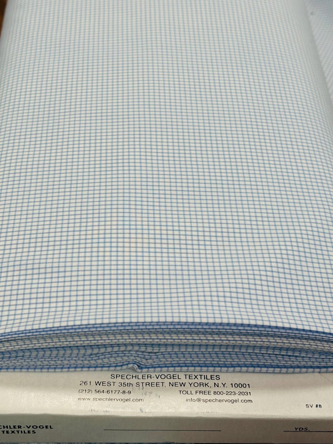Light Blue Medium Size Pima Pastel Classics Windowpane Fabric by ...