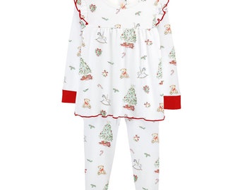 Christmas Tree Pajama Set with Ruffles by Baby Club Chic