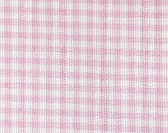 Pink Check Pique Fabric by Fabric Finders
