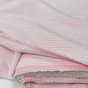 Pink Stripe Seersucker Fabric by Fabric Finders