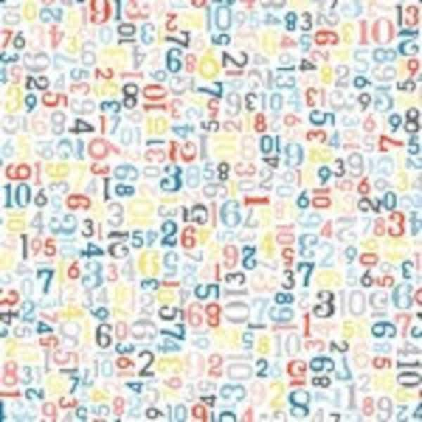 Can Animals Count Stamped Numbers Fabric by Maywood Studio