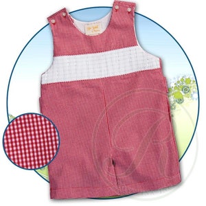 Ready to Smock Romper by Rosalina - Red Gingham