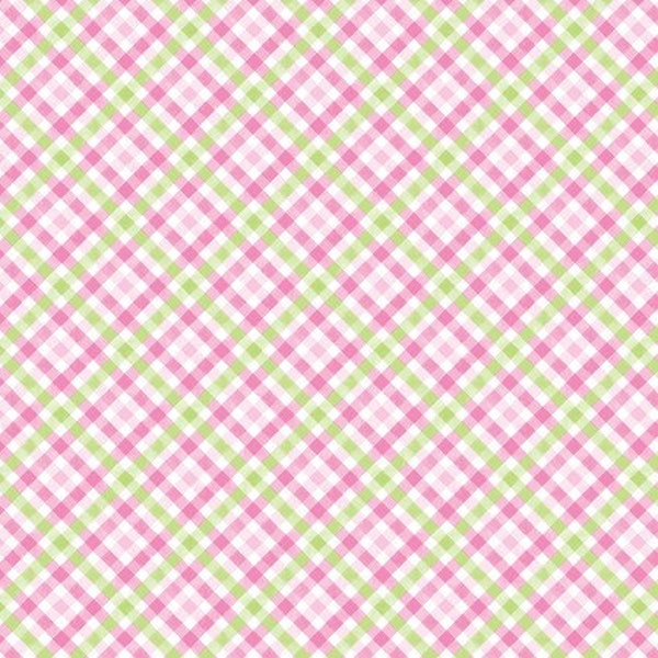 Cottontail Farms Pink and Green Plaid Fabric