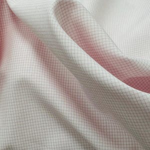 Pink Small Check Windowpane Fabric - By Spechler-Vogel Textiles - 100% PIMA Cotton