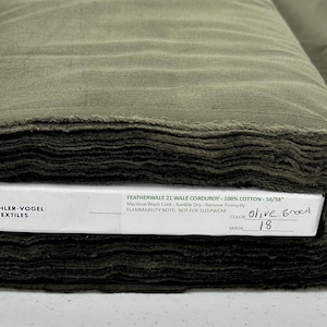 Olive Green Featherwale Corduroy Fabric