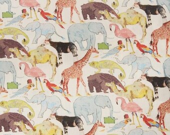 Queue for the Zoo - Liberty of London Fabric - Tana Lawn Cotton