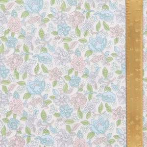 Floral Ovation C Pink Green Liberty of London Tana Lawn Fabric