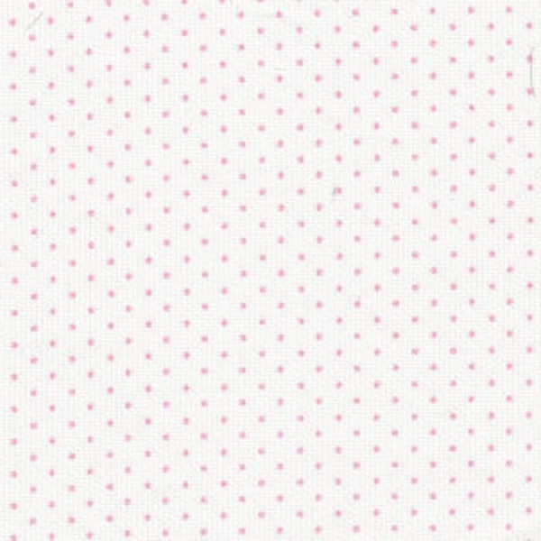 Tiny Pink Dots on White Pique Fabric by Fabric Finders