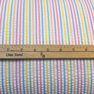 Pastel Wide Stripe Seersucker Fabric by Spechler Vogel - Sew - Sewing - Quilting - Quilt
