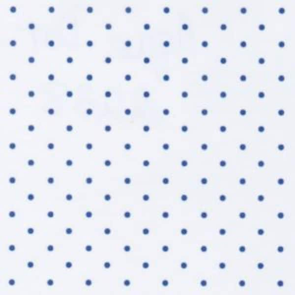 Tiny Royal Blue Dots on White Pique Fabric by Fabric Finders