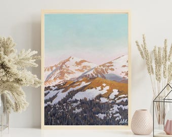 Snowy Rockies // Colorado Mountain Art Print // Original Wall Art- National Park