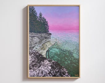Cave Point Door County // Wisconsin Kunstdruck // "Door County" Halbinsel // Great Lakes Wanddeko."