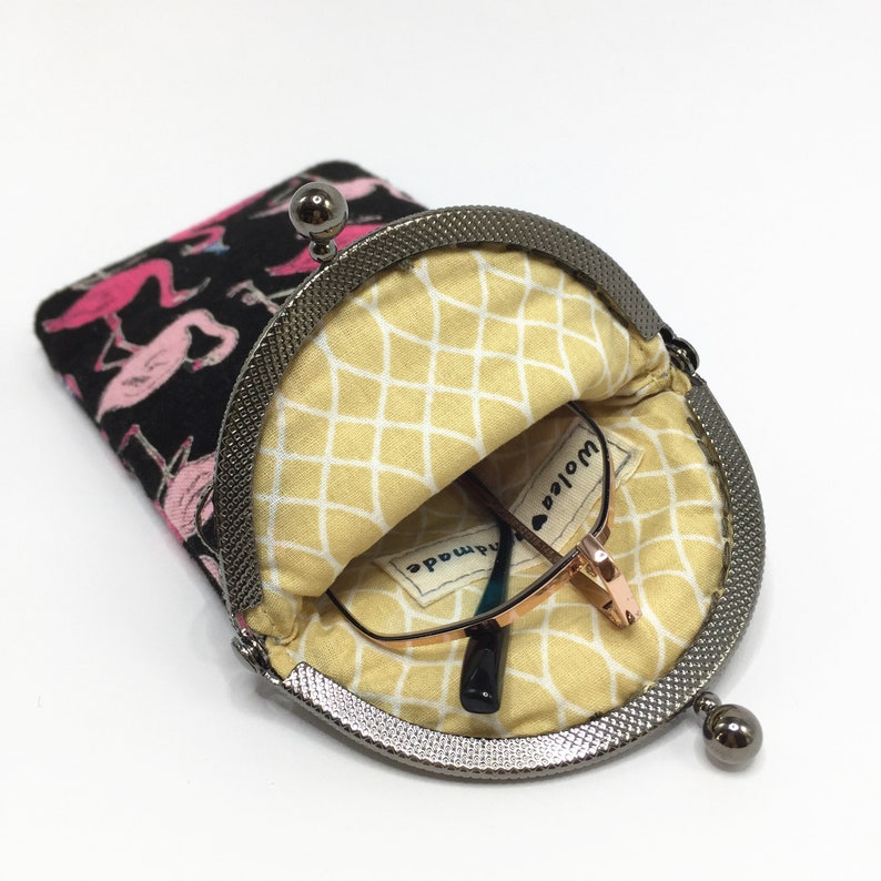 WoleaHandmade Phone Case Fabric Flamingo Phone Case Eyeglasses Case Sunglassesnetui Clip Case Pen Case iPhone 6.7,8 Huawei Samsung