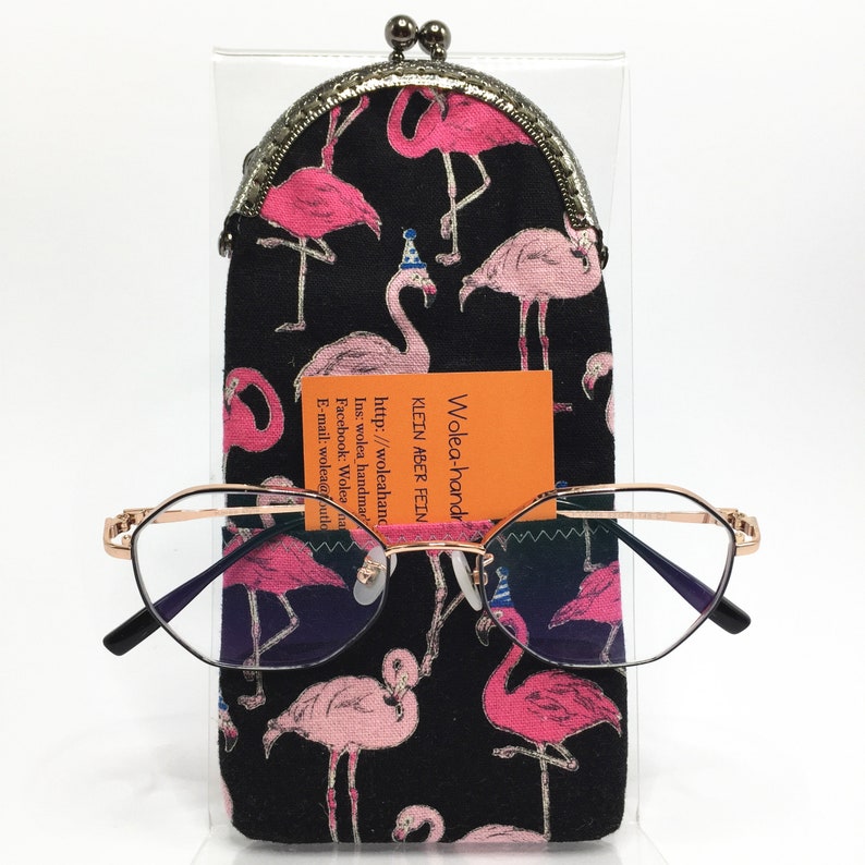 WoleaHandmade Phone Case Fabric Flamingo Phone Case Eyeglasses Case Sunglassesnetui Clip Case Pen Case iPhone 6.7,8 Huawei Samsung