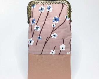 Fabric mobile phone case handmade mobile phone case glasses case sunglasses bag clip case flowers spring feeling floral flowers