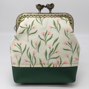 Clipe bolsa de tecido carteira bolsa de moedas flores flores da primavera flor