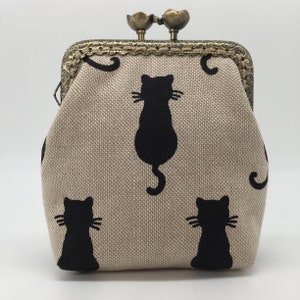 Bolsa feminina de tecido carteira feminina bolsa de moedas gato tomcat