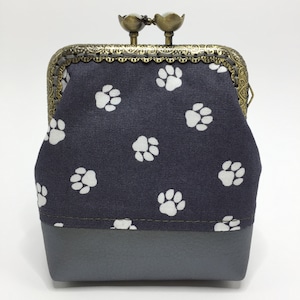 WoleaHandmade clip purse fabric wallet women girls bag coin purse cat paws