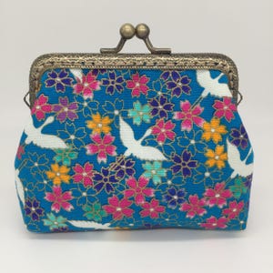 Bolsa Kisslock para mulheres, bolsa com clipe, carteira de tecido, bolsa de moedas, guindastes