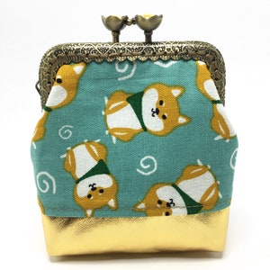 Bolsa feminina de tecido, carteira feminina, bolsa de moedas, cachorro, shiba inu, cachorro japonês