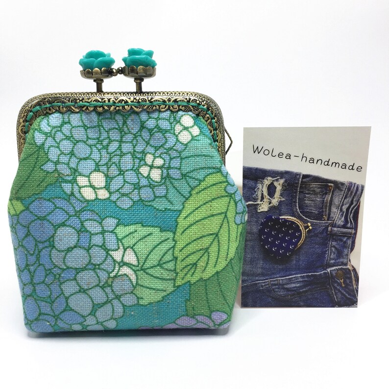 WoleaHandmade Clip Exchange Fabric Purse Women/'s Purse Purse Bag Coin Bag Flowers