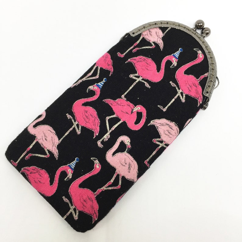 WoleaHandmade Phone Case Fabric Flamingo Phone Case Eyeglasses Case Sunglassesnetui Clip Case Pen Case iPhone 6.7,8 Huawei Samsung