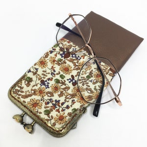Custodia per cellulare in tessuto, custodia per cellulare fatta a mano, custodia per occhiali, custodia per occhiali da sole, custodia con clip, fiori, sensazione primaverile, fiori floreali