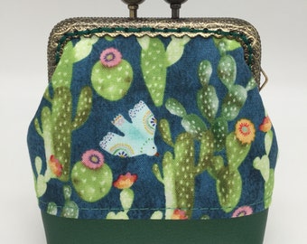 Adorable Cactus Purse Cute Fabric Clip Wallet Plants Dear