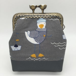Kleine Geldbörse mit Möwen, Meer-Thema Design Cliptasche für Frauen