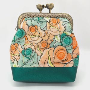 Ladies clip wallet fabric purse woman purse floral purse pouch coin bag flowers