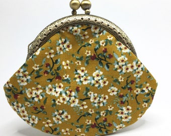 Portefeuille en tissu femmes filles sac à main sac à main porte-monnaie clip sac fleurs sentiment de printemps